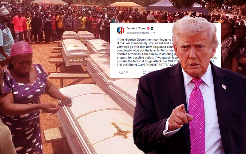 ക്രൈസ്തവ പീഡനം അവസാനിപ്പിക്കുക, സൈനീക നടപടിയുണ്ടാകും; നൈജീരിയയ്ക്കു ട്രംപിന്റെ മുന്നറിയിപ്പ്
