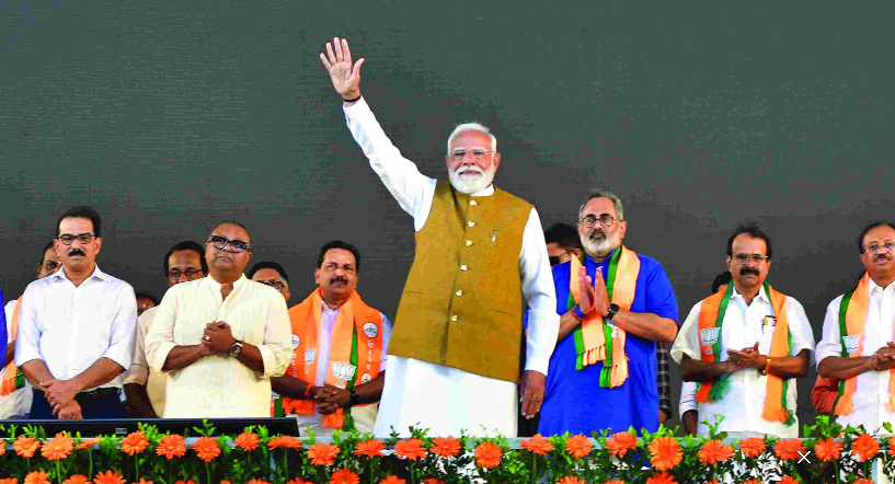 വാഗ്ദാനങ്ങളുമായി, മോദി തിരുവനന്തപുരത്തു