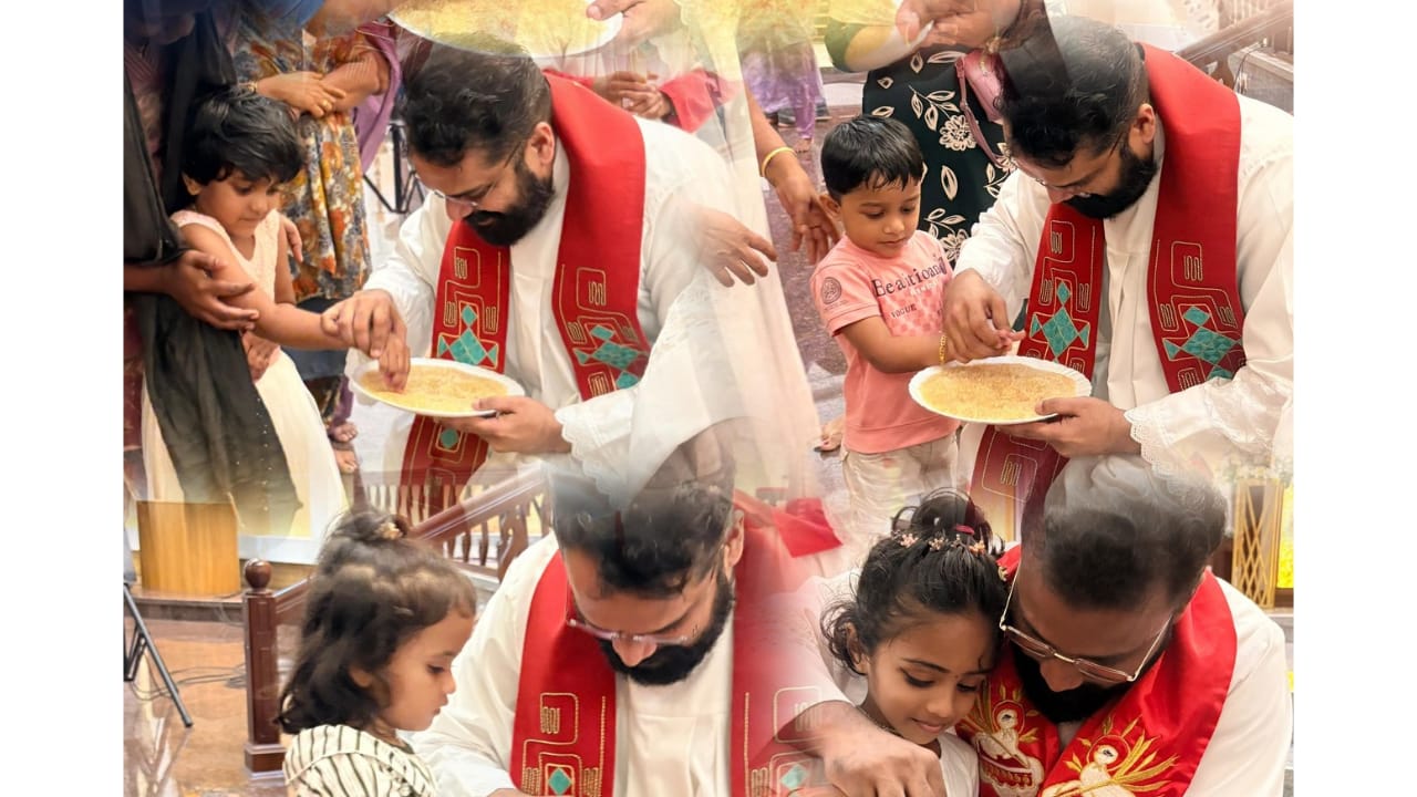 അക്ഷരമുറ്റത്തേക്ക് ചുവടുവെച്ച് കുരുന്നുകൾ; പഠനോപകരണ വെഞ്ചിരിപ്പും നടന്നു